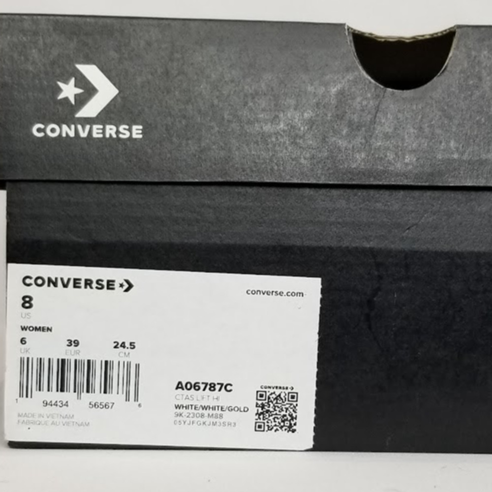 Converse CTAS Lift Platform Hi Tops Brand New Women's Size 8 White A06787C NWT - Picture 7 of 7